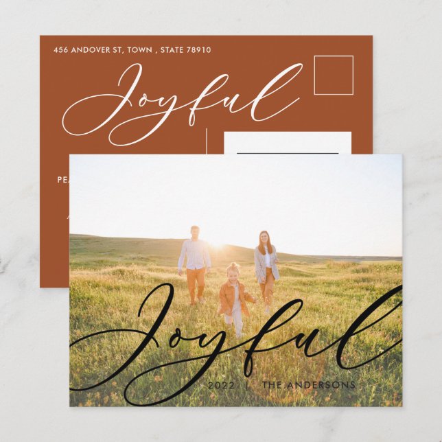 Cartão Postal De Festividades Folhagem mínima moderna 1 fotografo holi elegante (Frente/Verso)