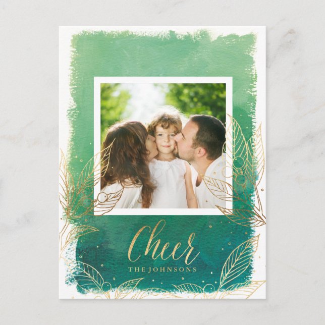 Cartão Postal De Festividades Folhas de Faux Foil Holiday - Cartão-postal de Fér (Frente)