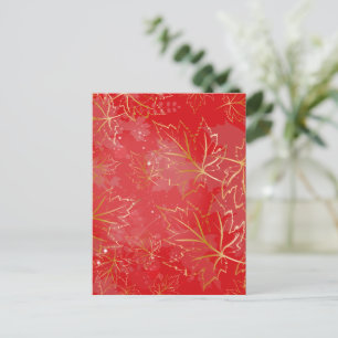 Cartão Postal De Festividades Folhas Douradas 6