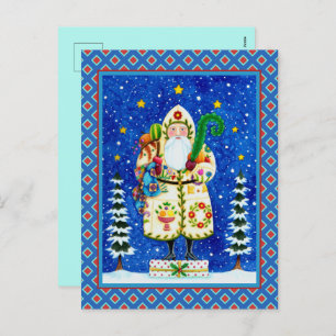 CARTÃO POSTAL DE FESTIVIDADES FOLKART BALTIMORE QUILADO PAI NATAL PRIMITIVO
