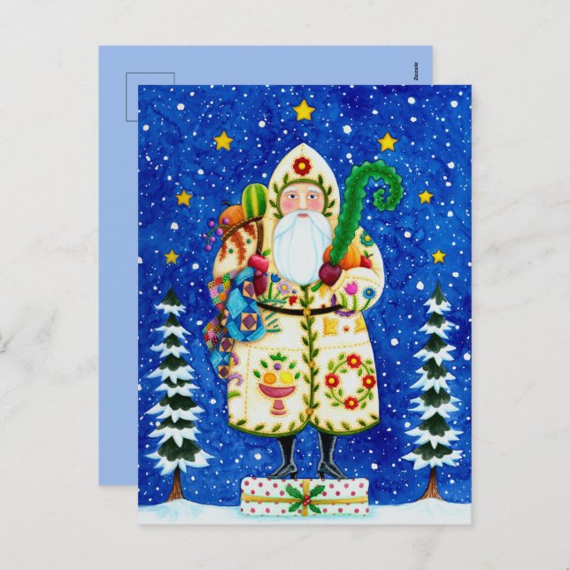 CARTÃO POSTAL DE FESTIVIDADES FOLKART BALTIMORE QUILADO PAI NATAL PRIMITIVO (Frente/Verso)
