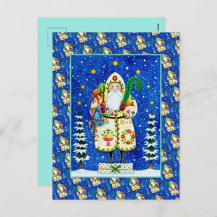 CARTÃO POSTAL DE FESTIVIDADES FOLKART BALTIMORE QUILADO PAI NATAL PRIMITIVO