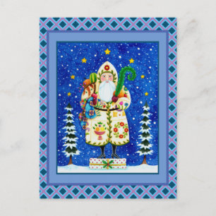 CARTÃO POSTAL DE FESTIVIDADES FOLKART BALTIMORE QUILADO PAI NATAL PRIMITIVO