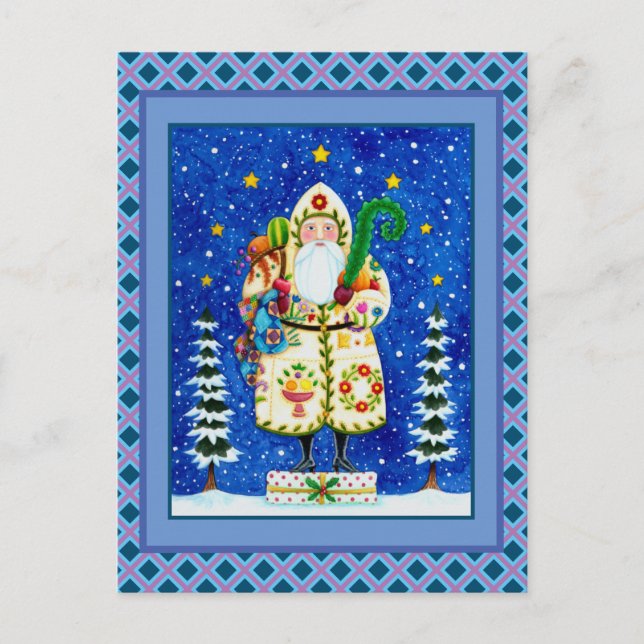 CARTÃO POSTAL DE FESTIVIDADES FOLKART BALTIMORE QUILADO PAI NATAL PRIMITIVO (Frente)
