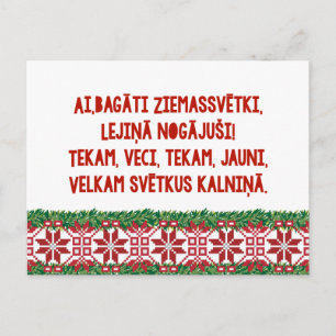 Cartão Postal De Festividades FolkSong Letão Latviesu Tautasdziesma