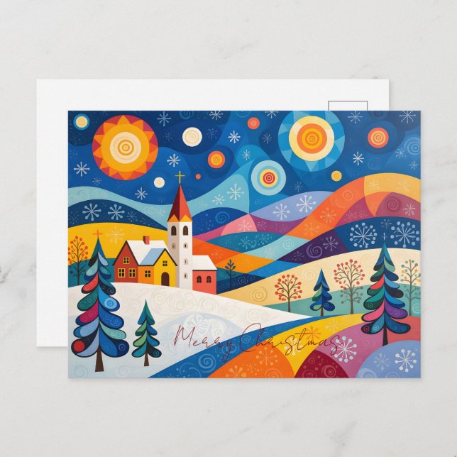 Cartão Postal De Festividades Folksy Christmas   (Frente/Verso)