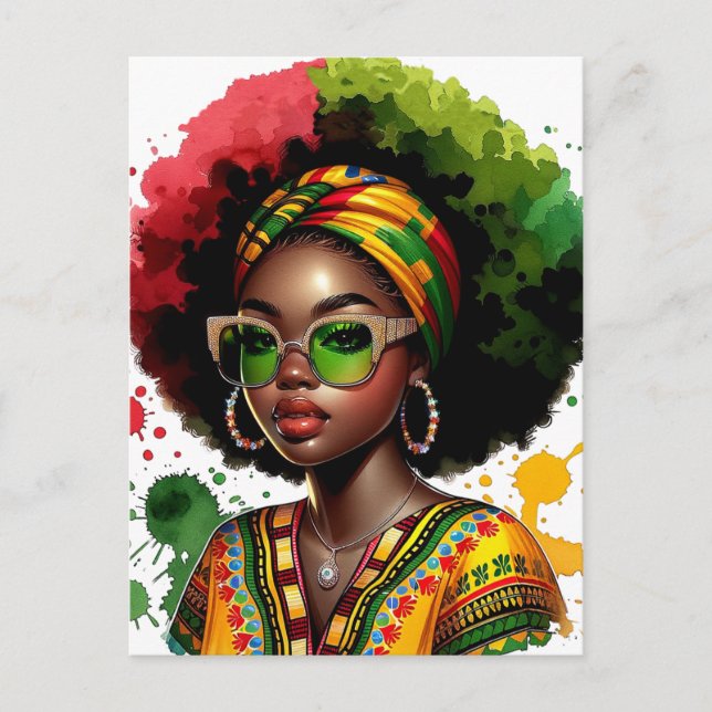 Cartão Postal De Festividades Formando Sista da Mulher Melanina, Rainha Negra Ed (Frente)