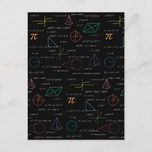 Cartão Postal De Festividades Fórmulas matemáticas coloridas