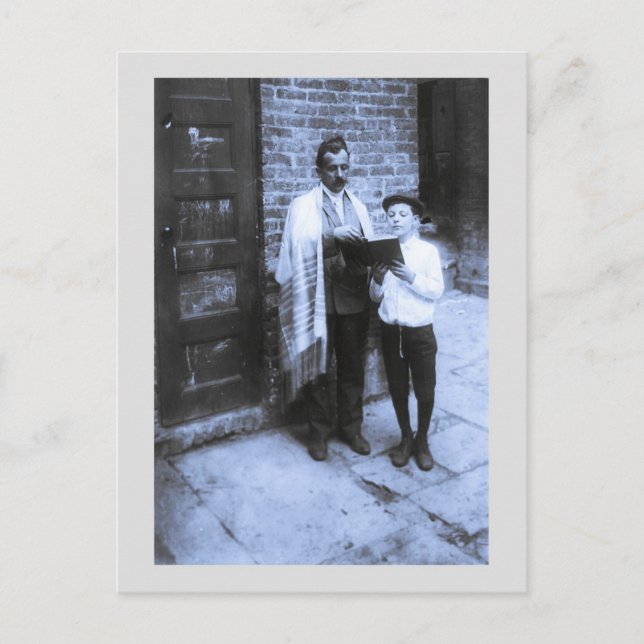 Cartão Postal De Festividades Foto antiga Ano Novo Judaico 1907 NY (Frente)