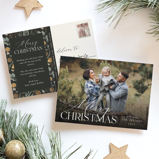 Cartão Postal De Festividades Foto Botânica Vertical Moody Christmas (Criador carregado)