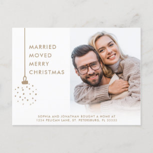 Cartão Postal De Festividades Foto Casado Mudou Feliz Natal