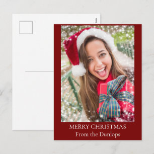 Cartão Postal De Festividades Foto Clássica de Decoração de Férias de Natal 2025