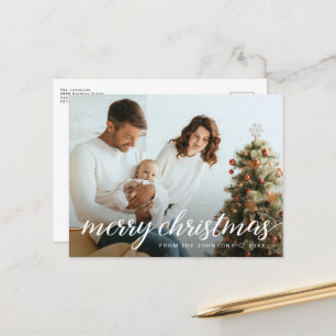 Cartão Postal De Festividades Foto Contemporânea da Família Feliz Natal