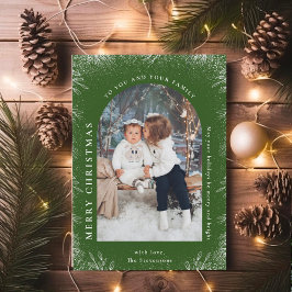 Cartão Postal De Festividades Foto da Arca Verde e Neve Natal