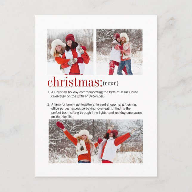 Cartão Postal De Festividades Foto da Definição de Natal 3 (Frente)