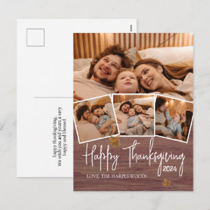 Cartão Postal De Festividades Foto da família de Ação de Graças Moderna e Simple