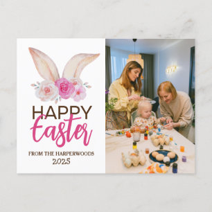 Cartão Postal De Festividades Foto da família de Felzs pascoa de bençãos Elegant
