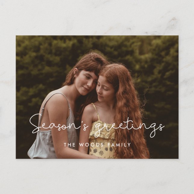 Cartão Postal De Festividades Foto da família de Saudações da Feira (Frente)