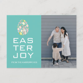 Cartão Postal De Festividades Foto da família Easter Eggs, Bênçãos de Páscoa Ele