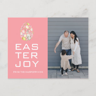 Cartão Postal De Festividades Foto da família Easter Eggs, Bênçãos de Páscoa Ele
