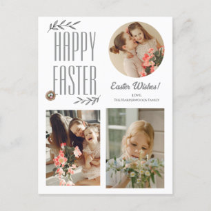 Cartão Postal De Festividades Foto da família Easter Eggs, Bênçãos de Páscoa Ele