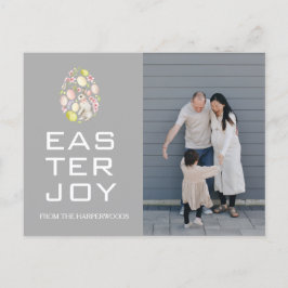 Cartão Postal De Festividades Foto da família Easter Eggs, Bênçãos de Páscoa Ele