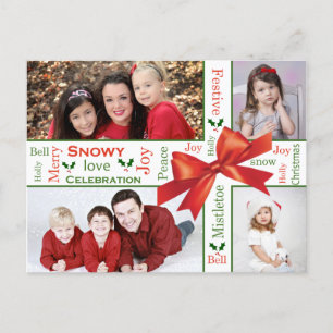 Cartão Postal De Festividades Foto da família no Natal