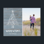 Cartão Postal De Festividades Foto da família Rustic Beach Florida Warm Wish<br><div class="desc">Cartões postais de Natal numa design de praia rustica de "Desejos Quentes". Adicione sua foto, mensagem e nomes à frente do cartão postal e seu endereço de devolução e saudação adicional à parte traseira. Se precisar de ajuda para tirar a foto ou se tiver uma solicitação personalizada, entre em contato...</div>