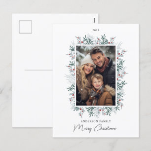 Cartão Postal De Festividades Foto da Folhagem de Natal