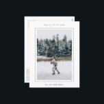 Cartão Postal De Festividades Foto da fronteira minimalista no Natal moderno<br><div class="desc">Cartão postal de Natal moderno,  com uma design minimalista com a sua dentro fotográfica de um quadro simples.</div>