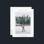 Cartão Postal De Festividades Foto da fronteira minimalista no Natal moderno<br><div class="desc">Cartão postal de Natal moderno,  com uma design minimalista com a sua dentro fotográfica de um quadro simples.</div>