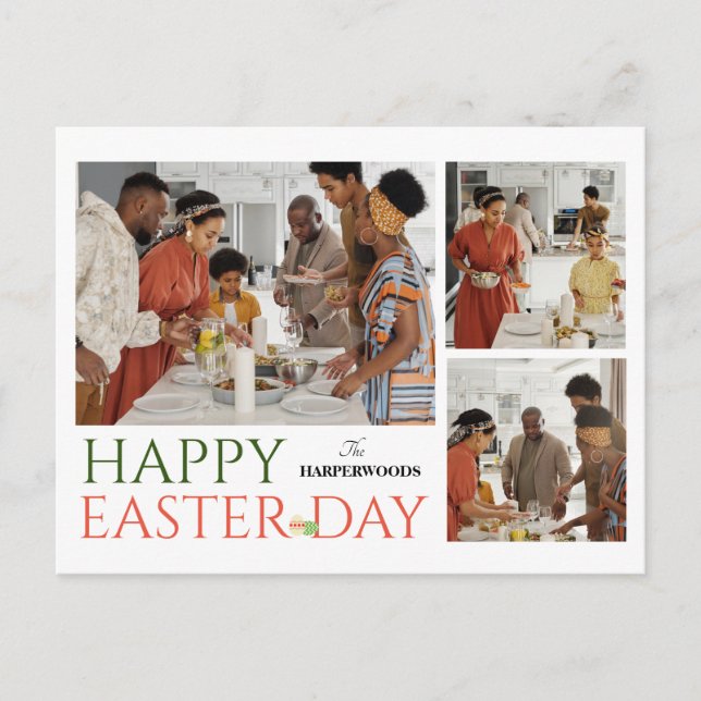 Cartão Postal De Festividades Foto da Páscoa Elegante Tipografia 3 (Frente)
