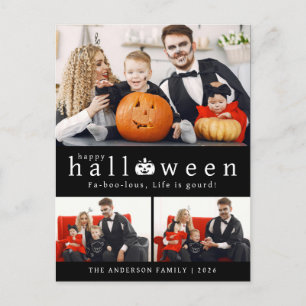 Cartão Postal De Festividades Foto de 3 Halloween feliz, moderno minimalista e f
