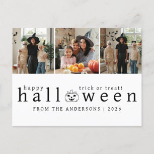 Cartão Postal De Festividades Foto de 3 Halloween feliz, moderno minimalista e f