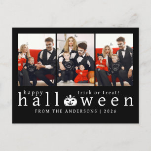 Cartão Postal De Festividades Foto de 3 Halloween feliz, moderno minimalista e f