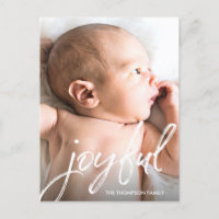 Foto de Bebê Personalizada Joyful Script natal