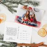 Cartão Postal De Festividades Foto de Cheio de Natal Simples Clássico<br><div class="desc">Celebre a temporada com este simples e único e clássico cartão postal de cheio de Natal Merry, com um toque de charme vintage. A design minimalista apresenta uma elegante paleta de cor branca e preta, evocando o espírito aconchegante do inverno. O seu apelo moderno e divertido, aliado à formulação tradicional,...</div>
