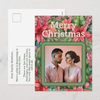 Cartão Postal De Festividades Foto de Engajamento Natal Feliz Férias