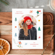 Foto de esquiadores festivos