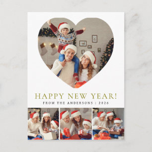 Cartão Postal De Festividades Foto de Família Ano Novo Feliz 2026 Moderna Elegan