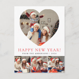 Cartão Postal De Festividades Foto de Família Feliz Ano Novo 2026 Moderna Elegan