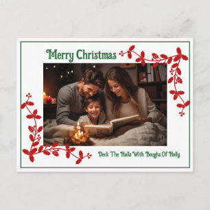Cartão Postal De Festividades Foto de Família Feliz Natal Acessível