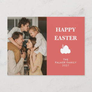 Cartão Postal De Festividades Foto de família personalizada minimalista de Pásco