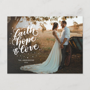Cartão Postal De Festividades Foto de Fé, Esperança e Amor com Mão