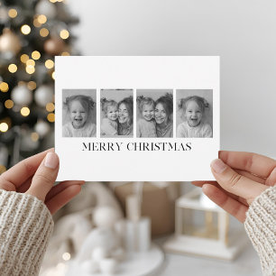 Cartão Postal De Festividades Foto de Feliz Natal Minimalista Preto e Branco