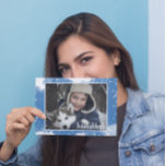 Cartão Postal De Festividades Foto de Feriado Hanukkah com Aquarela Azul<br><div class="desc">Bonita e divertida, este cartão postal de feriado é a forma perfeita de enviar saudações da temporada aos amigos e à família. Possui nuvem de aquarela azul com neve branca e boque. Altere o modelo de foto para o seu. A frente e a trás têm texto que pode ser alterado...</div>