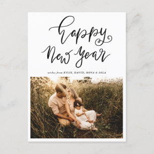 Cartão Postal De Festividades Foto de Feriado Manuscrito de Feliz ano novo Casua