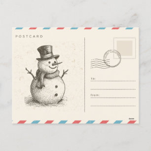 Cartão Postal De Festividades Foto de Natais vintages Beige Brown