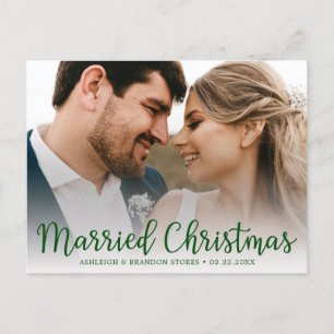 Cartão Postal De Festividades Foto de Natal casada