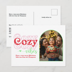 Cartão Postal De Festividades Foto de Natal com Cana de Açúcar Cozy Vibes Natal 